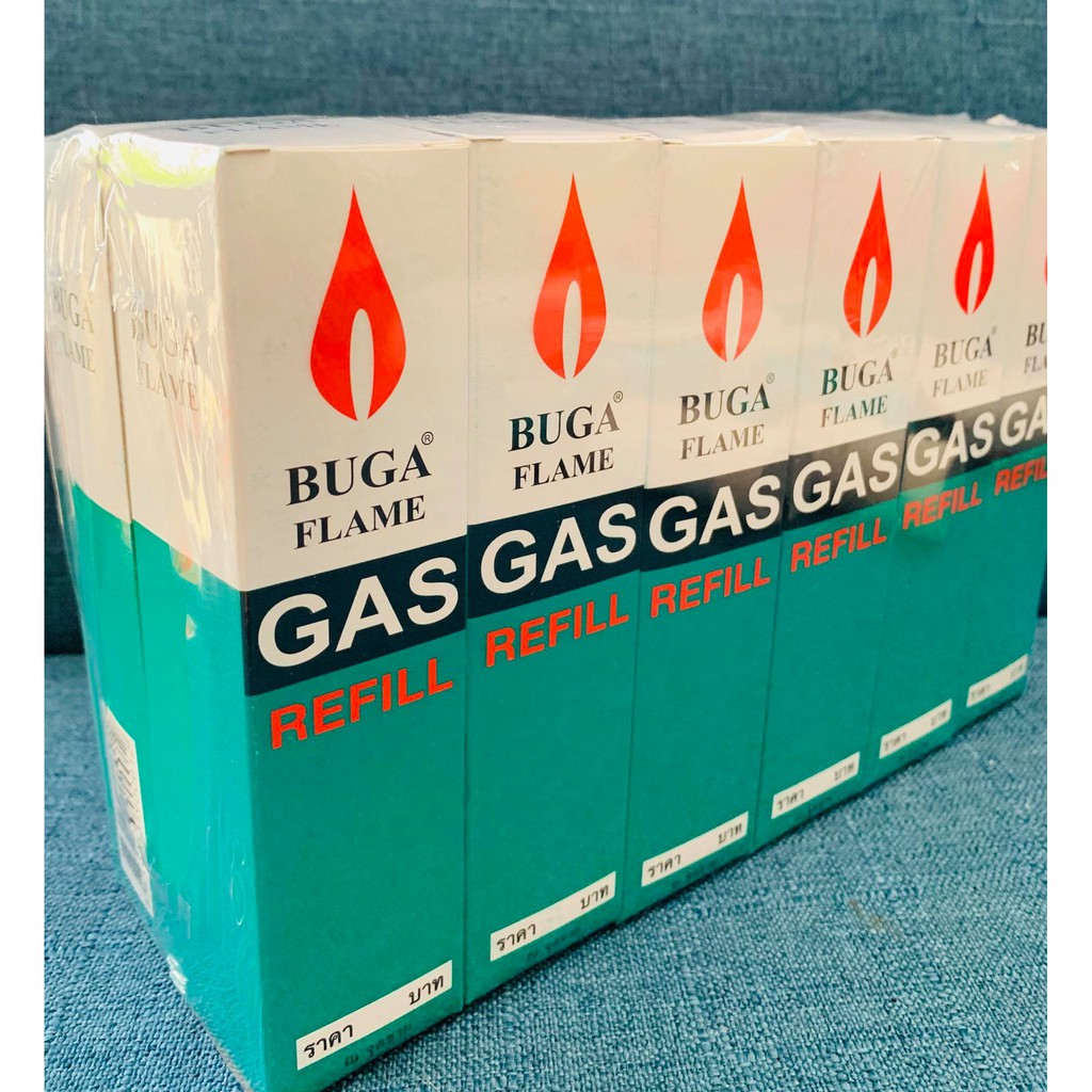 แก๊สกระป๋อง🔥ส่งด่วน!🔥[12 กระป๋อง] แก๊สกระป๋องเติมไฟแช็ค BUGA GAS Flame REFILLกระป๋องเล็กขนาด50กรัม
