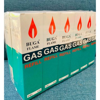 แก๊สกระป๋องชนิดเติมไฟแช็ค 1 โหล BUGA GAS Flame REFILLกระป๋องเล็กขนาด50กรัม