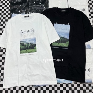 เสื้อยืดวินเทจเสื้อยืด oversize ลาย Natural 🌲☁️ (ผ้าคอตตอนหนา งานสกรีนพรีเมียม) ใส่ได้ทั้งชาย-หญิงS-4XL