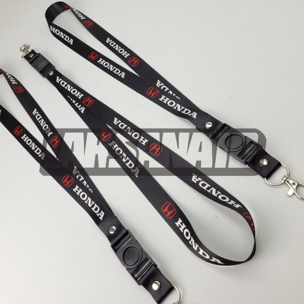 Hitam Honda CAR ID CARD STRAP LANYARD BLACK STRAP PLUS HOLDER