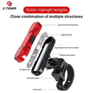 【TH Delivery】X-TIGER ไฟท้ายจักรยาน Led ชนิดชาร์จ Usb