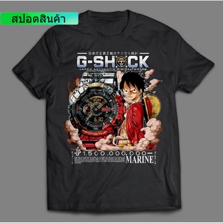 แฟชั่น เสื้อยืด ผ้าฝ้าย 100% พิมพ์ลายลูฟี่วันพีช Gshock GA-110JOP-1A4JR