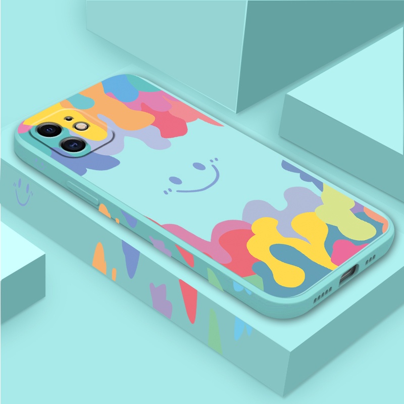 เคท ไอโฟน iPhone 12 Pro Max iPhone11 Soft TPU Case Colorful Smile Edge Prints เคส Apple iPhone SE X XR XS Max 7/8 Plus Clear Case Cover เคสโทรศัพท์