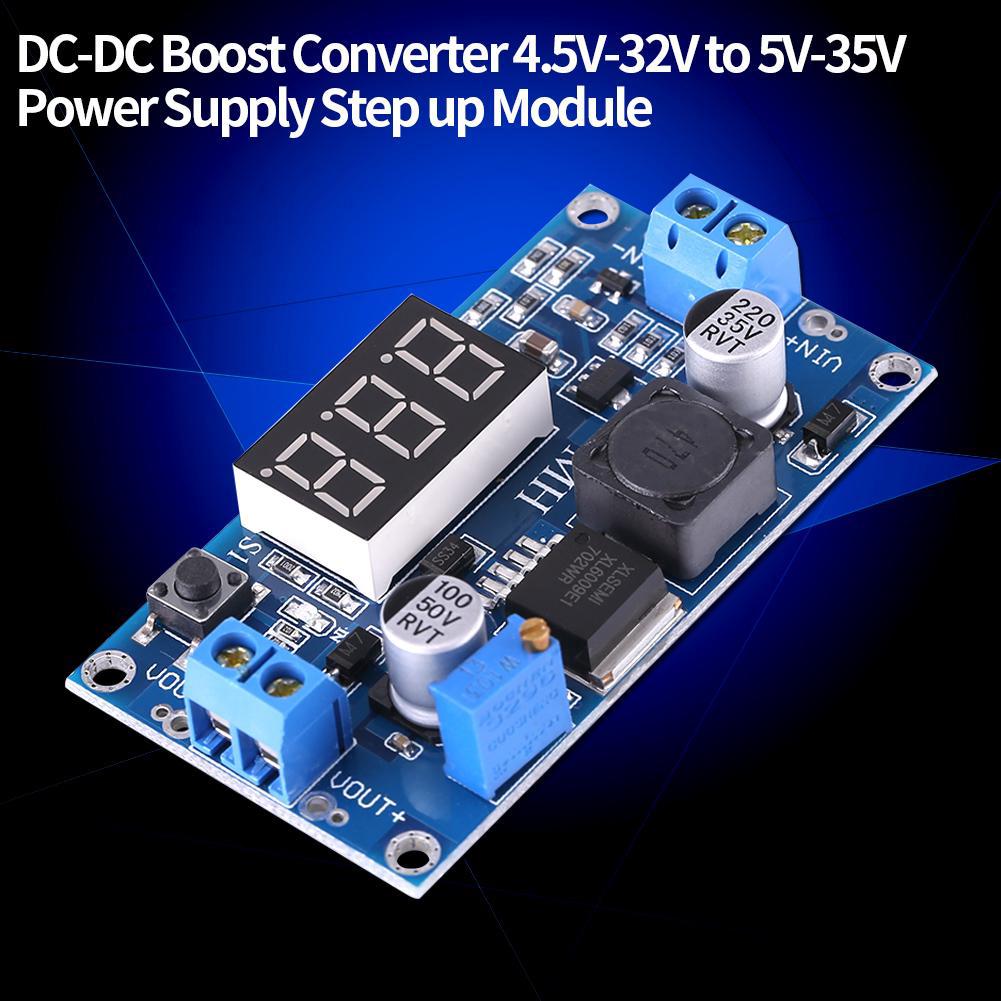 โมดูลเพาเวอร์ซัพพลาย 4 ตัวแปลง 5 V-35 V เพิ่มเป็น DC-DC V-32V