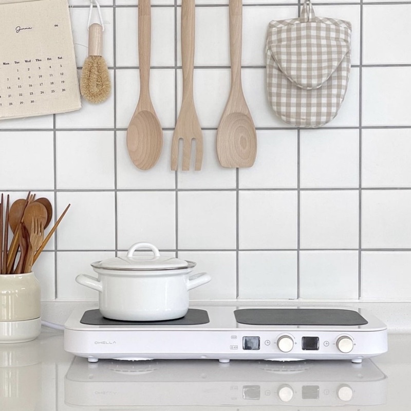 [Ohella] induction เตาแม่เหล็กไฟฟ้า จากเกาหลี (เตา + กระทะ + ฝา + แผ่นซิลิโคน)