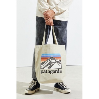 กระเป๋าถือ ทรงโท้ท คุณภาพดี ลายโลโก้ Patagonia ขนาดใหญ่