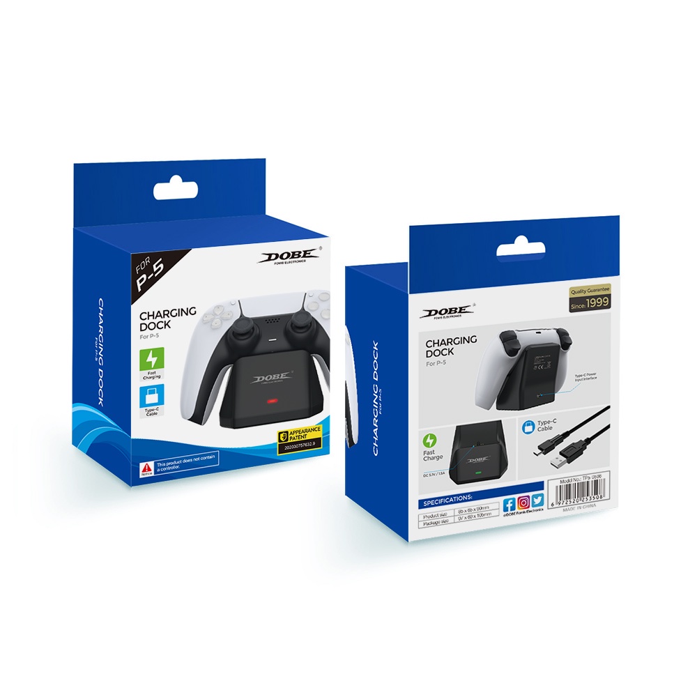 Dobe PS5 Charging Dock (TP5-0586)(แท่นชาร์จจอย PS5)(ที่ชาร์จจอย)(ขาตั้งจอย)(ที่วางจอย)