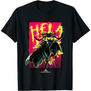 ROUND คอลูกเรือเสื้อยืด พิมพ์ลาย Marvel Thor Ragnarok Hela Evil of Asgard สําหรับผู้ชาย-4XL