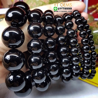 สร้อยข้อมือนิล เกรดA (แบบเงา) นิลแท้ ขนาดหิน 18 mm YTG-8908