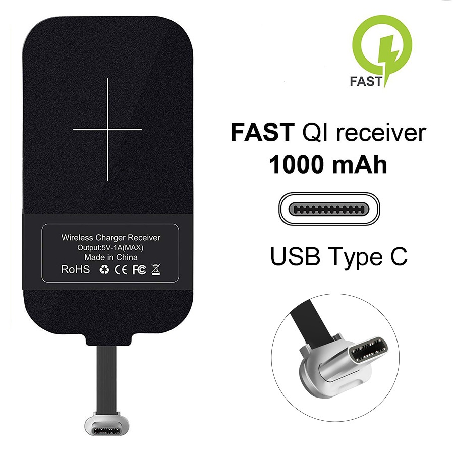 Type C Wireless Charging Receiver, Nillkin Magic Tag USB C Qi Wireless Charger Receiver Chip for Xiaomi Huawei OnePlus S