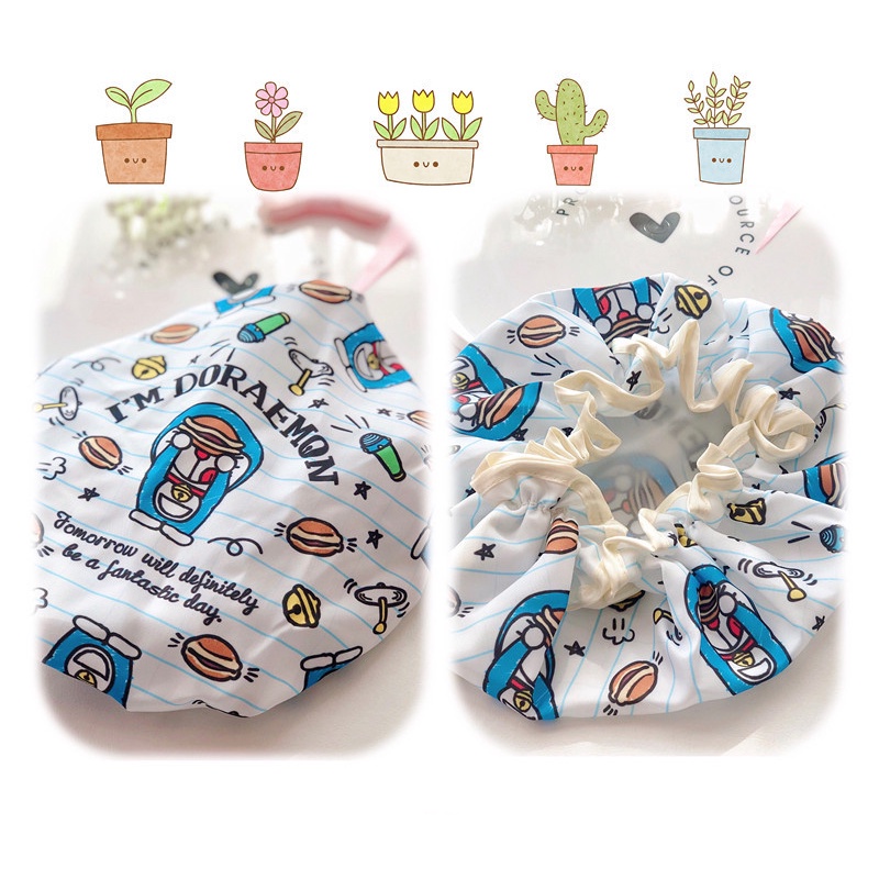 หมวกคลุมผมอาบน้ํา แบบยืดหยุ่น กันน้ํา สไตล์ญี่ปุ่น สําหรับแม่ และลูก - รูปที่ 6