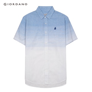 GIORDANO เสื้อเชิ้ตผู้ชาย แขนสั้น Mens Linen Shirt 01042207