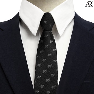 ANGELINO RUFOLO Necktie(NTS-ช้าง002) เนคไทผ้าไหมทออิตาลี่คุณภาพเยี่ยม ดีไซน์ Elephant สีดำ/สีเทาเข้ม/สีเลือดหมู/สีแดง