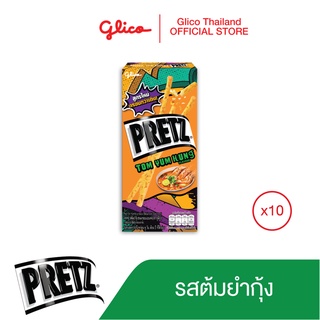 Pretz Tom Yum Kung 23 g. x 10 บิสกิตแท่งกรอบ ยี่ห้อเพรทซ์ รสต้มยำกุ้ง