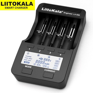 Liitokala Lii-500 แท่นชาร์จเปล่า หน้าจอดิจิตอล รองรับ 1.2-4.2V ชาร์จได้ครั้งละ 4 ก้อน ของแท้