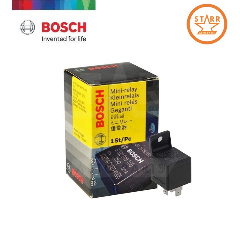 BOSCH รีเลย์ไฟหน้า 5 ขา 12V 30A/24V 20A พร้อมปลั๊ก ผลิตในประเทศ โปรตุเกส มี 2 รุ่น ของแท้ สินค้ามีการรับประกัน