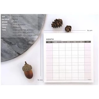 <พร้อมส่ง> กระดาษโน๊ต 60แผ่น Memo Pad 🗓 ปฏิทิน, Weekly Plan, Checklist 📆จดบันทึก, ข้อความ โน๊ต แบบฉีก ลิสต์