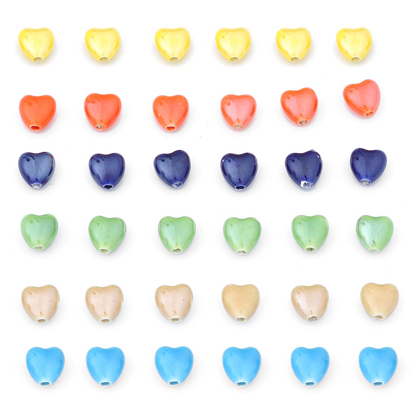 ลูกปัดเซรามิค รูปหัวใจ สําหรับทําเครื่องประดับ สร้อยคอ สร้อยข้อมือ DIY - รูปที่ 3