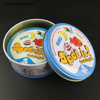 [fabuloushouse] ใหม่ ของเล่นการ์ดเกม Dobble Spot It card เวอร์ชั่นภาษาอังกฤษ กล่องเหล็ก สไตล์ฮิปฮอป