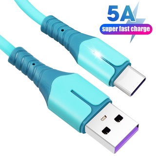 5a ซิลิโคนเหลว สายชาร์จ Type-c สายเคเบิลข้อมูล USB สําหรับโทรศัพท์มือถือ / สายชาร์จซิลิโคนเหลว Type-c สร้างสรรค์ 1 ชิ้น