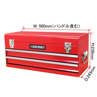 กล่องเครื่องมือช่าง 2 ชั้น สีแดง สีดำ กล่องเครื่องมือช่างทำจากเหล็ก ยี่ห้อ ( Tool Box 2 Drawer Red TB