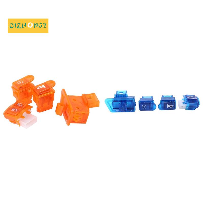 2 ชุดรถจักรยานยนต์ฮอร์นปุ่มสวิทช์ไฟเลี้ยวปุ่มสวิทช์สําหรับ Honda DIO ZX AF27 AF28 AF34 AF35, สีฟ้าแล