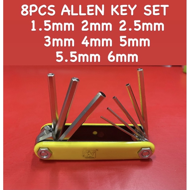 ELECROWN EHX-8 8PCS FOLDABLE ALLEN KEY WRENCH SET *คุณภาพญี่ปุ่น* SPANNER ALLEN KEY