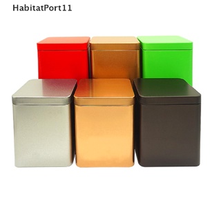 Habitatport กล่องเก็บกระป๋องชา โลหะ ทรงสี่เหลี่ยม ขนาดเล็ก 1 ชิ้น