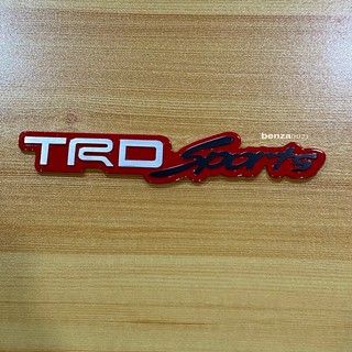 โลโก้* TRD SPORTS สีแดง งานอลูมิเนียม  ขนาด* 3 x 18 cm  ราคาต่อชิ้น