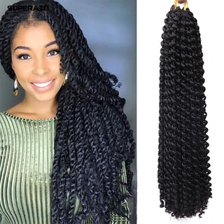 SUPER~45cm Twist Crochet Braids Water Wave Curly Wavy Wig Hair Extension