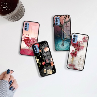 Peacock เคส มือถือ OPPO Reno 6 Z 6Z Reno6 5G 2021 เคสแข็ง กันกระแทก การ์ตูน ฝาปิด ผู้ชาย เคลือบ กระจกนิรภัย ผู้หญิง สาว สวยๆ