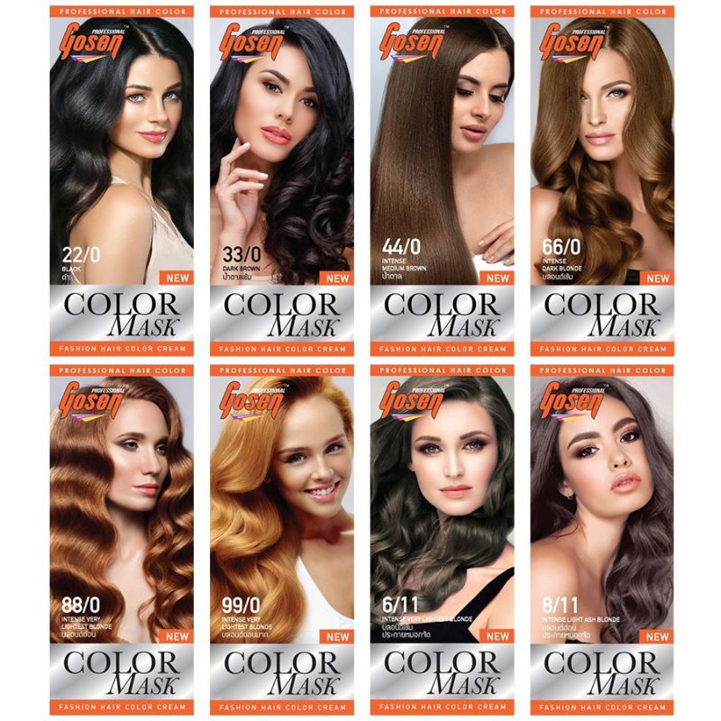 สีย้อมผม สีโกเซ็น Gosen กล่องส้ม สีติดทน​ ตรงตามชาร์ท​ ​100มล.​