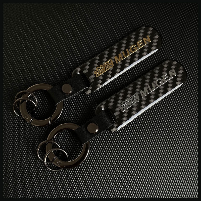 Carbon Fiber Car Keychain Keyring Key Holder For Honda Mugen Power Civic Accord S2000 CRV Hrv Fit Jazz Car Styling Accessories