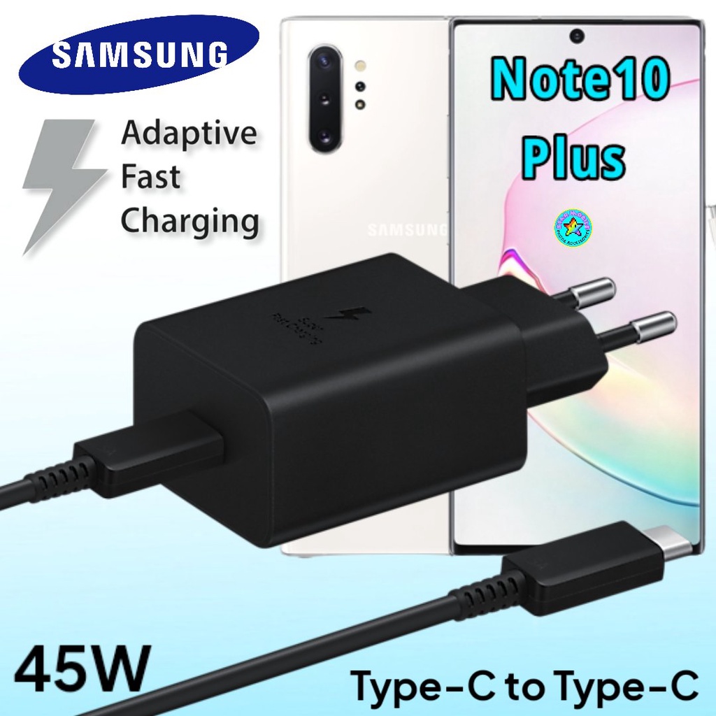 ที่ชาร์จ Samsung Note10 Plus 45W Usb-C to Type-C ซัมซุง หัวชาร์จ(EU) สายชาร์จ 2เมตร Fast Charge ชาร์จเร็ว ชาร์จด่วน แท้