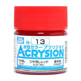 Mr.Hobby สีสูตรน้ำ Acrysion N13 Flat Red สีน้ำสำหรับพลาสติกโมเดล กันพลา