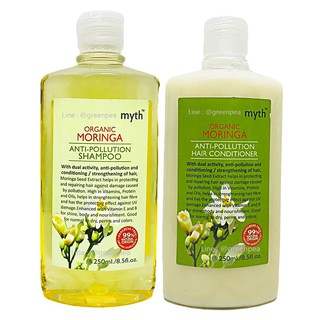 myth , แชมพูมะรุม และ ครีมนวดผมมะรุม ออร์แกนิค , 250 มล.  Organic Moringa Shampoo