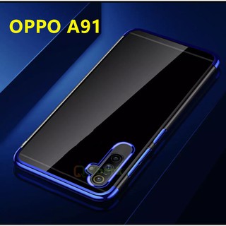 Case OPPO A91 เคสออฟโป้ เคสนิ่ม ขอบสีหลังใส เคสกันกระแทก สวยและบาง TPU CASE เคสซีลีโคน สินค้าใหม่ ส่งจากไทย