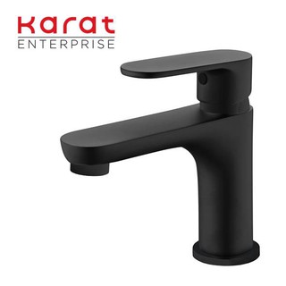 Karat Faucet ก๊อกเดี่ยวอ่างล้างหน้าแบบก้านโยกสีดำ รุ่น KF-58-610-55