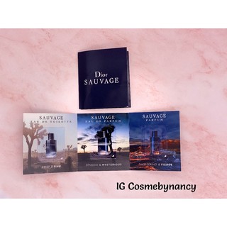 Dior Sauvage EDT, EDP, Parfum แผ่นน้ำหอมทดลอง 3 กลิ่นใน 1 เซ็ท แท้ 100%