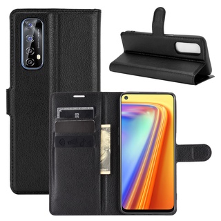 เคสหนังลิ้นจี่สำหรับ OPPO Realme 7 6 Pro 5G 7i 6S ฝาปิดกระเป๋าสตางค์แม่เหล็กแบบปิดพลิกได้