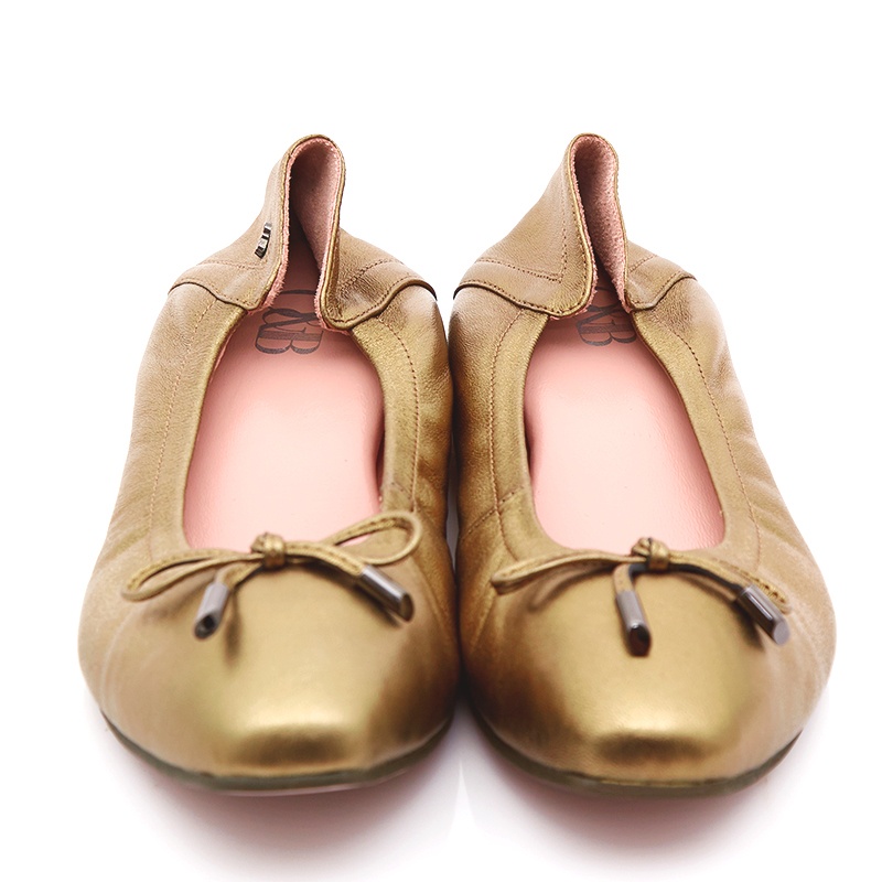 O&B รองเท้าหนังแกะ รุ่น AUDREY COMFY IN SATIN BRONZE-11024CS33040F_F9SBMT