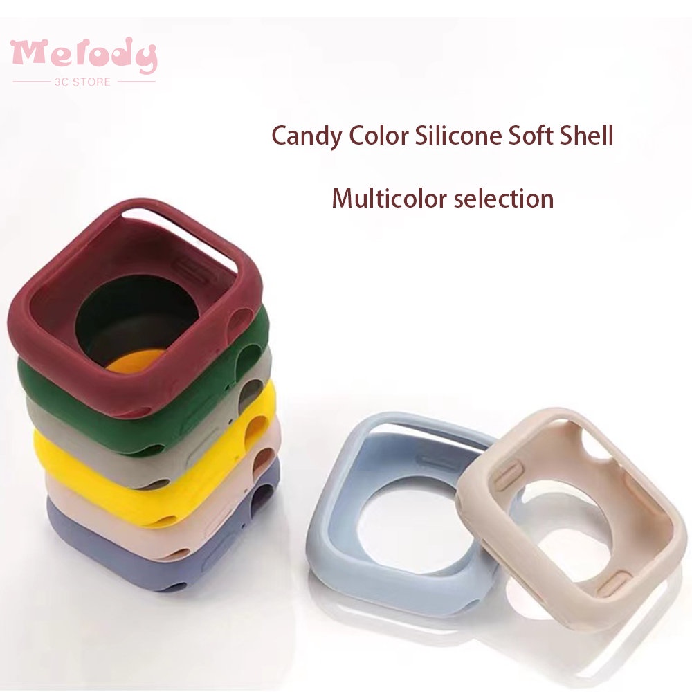 เคสนิ่ม สีแคนดี้ สําหรับ Smart Watch Series 8 7 6 SE 5 4 3 iwatch 45 44 42 41 40 38 มม.