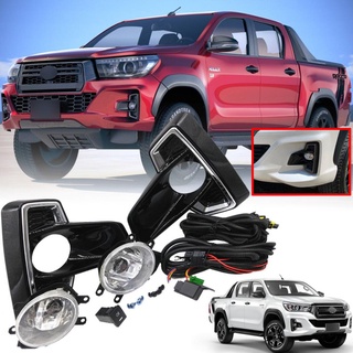 ไฟตัดหมอก รุ่น TOYOTA REVO ร็อคโค่ ไฟสปอร์ตไลท์ โตโยต้า รีโว่ ROCCO ปี 2018 - 2020 พร้อมครอบ สีดำ และชุดสายไฟ 1 ชุด