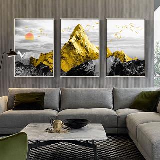 Modern Golden Mountain Abstract Wall Poster Landscape Canvas Print Decorative Painting