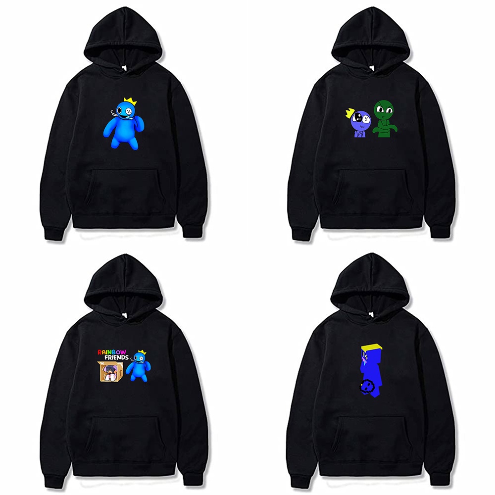 Rainbow Friends Obby Horror Roblox Blue Hoodie 250g Heavyweight เสื้อกันหนาวผู้ชายผู้หญิงเสื้อสวมหัว
