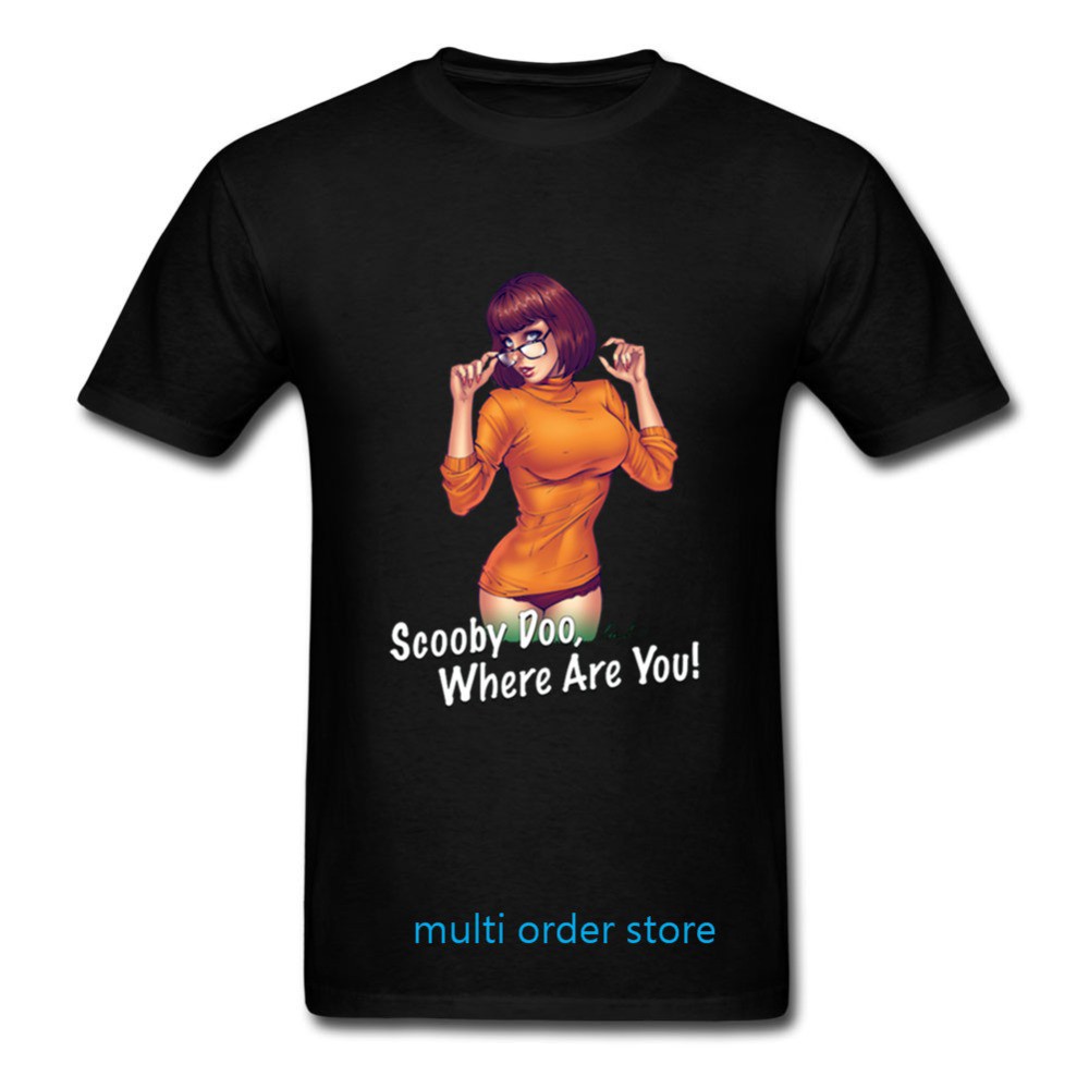Scooby Doo And Velma Porn - Velma T-Shirt scooby doo boo Where Are You Porn Hub Men homme Cotton shirt  hombre cool fashion Brazzers tshirt