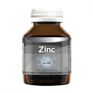 Amsel Zinc แอมเซล ซิงค์ ลดความมัน บนใบหน้า ลดโอกาสเกิด สิวอักเสบ และ สิวอุดตัน ขนาด 30 เม็ด (15179)