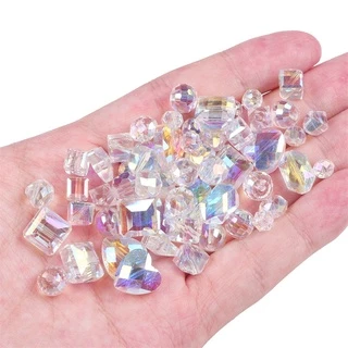 แฟชั่นคริสตัล AB สีลูกปัด Faceted แก้วคริสตัลลูกปัดสําหรับต่างหูสร้อยคอสร้อยข้อมือ DIY เครื่องประดับทําอุปกรณ์เสริม
