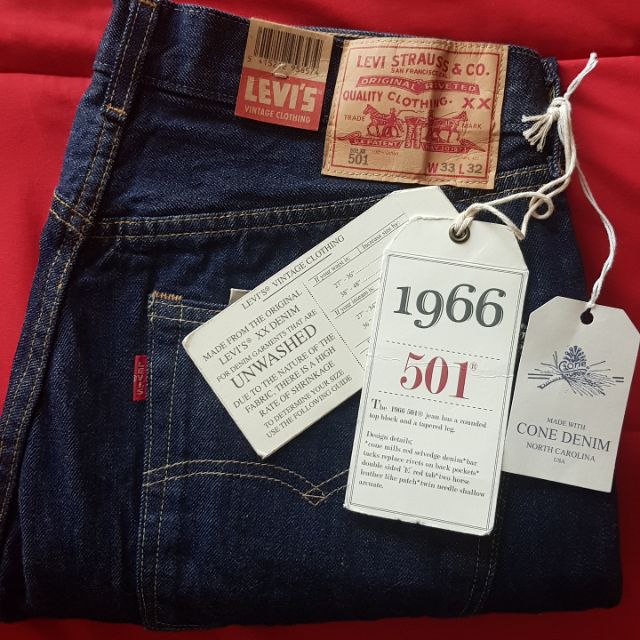 กางเกง ยีนส์ LEVI'S 501 ริมแดง Vintage 1966 Big E รุ่นหายาก Shopee
