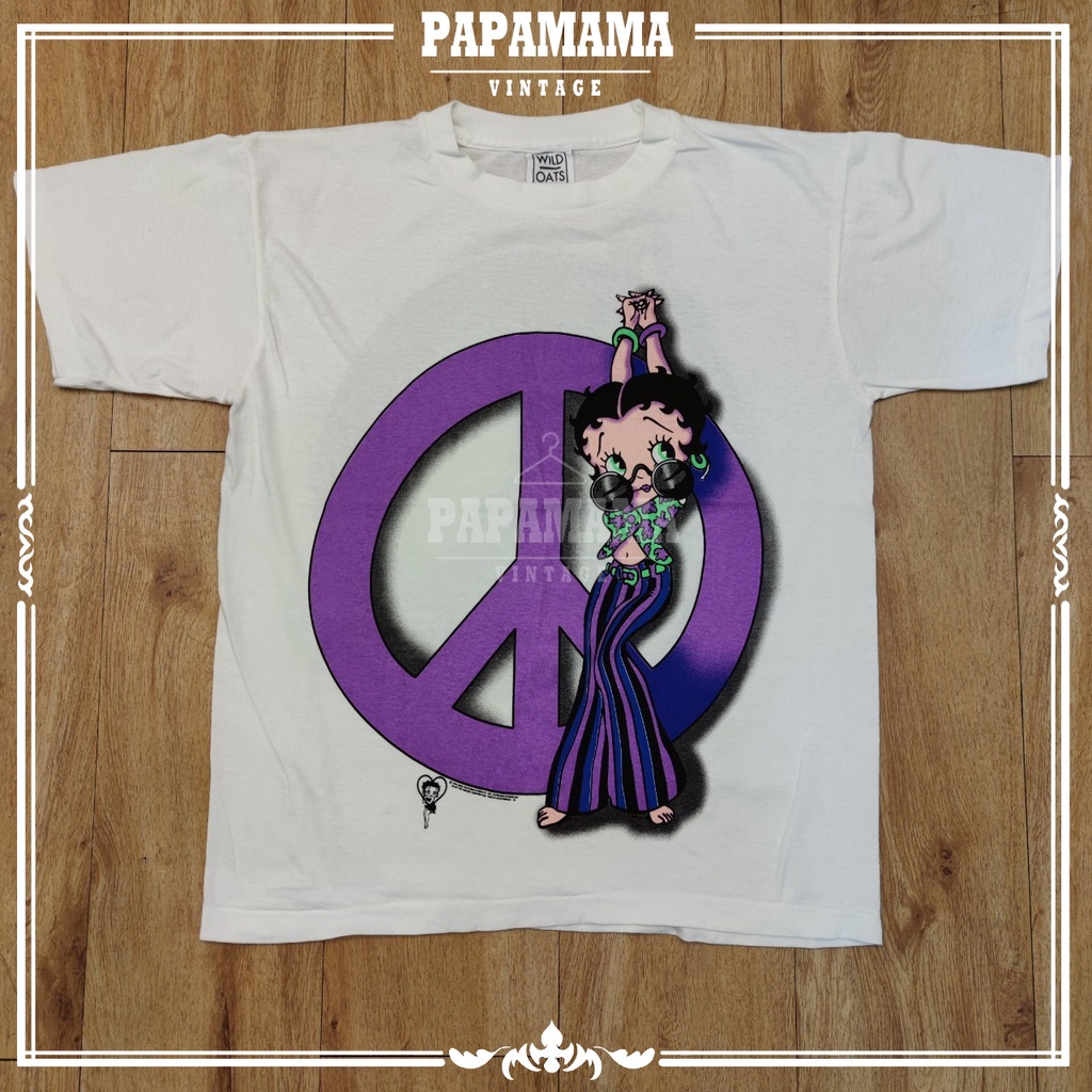 [ Betty Boop ] PEACE Vintage @1994 เสื้อการ์ตูน เสื้อวินเทจ เบทตี้บูป papamama vintage